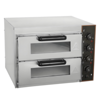 Four à pizza professionnel à double couche électrique pour la maison, petit four commercial, acier inoxydable, 3000W, thermostat réglable