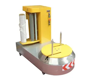 cargo baggage wrapper suitcase stretch wrapper Luggage wrapping machine in bus station airport hotel