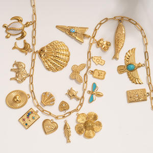 Manna moda organismo marino placcato oro pesce <span class=keywords><strong>aquila</strong></span> animale in acciaio inossidabile ciondoli fai da te per la creazione di gioielli all'ingrosso - Product Image 1