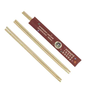 Kualitas tinggi grosir harga murah terlaris bambu alami Premium kustom Logo sumpit bulat sekali pakai