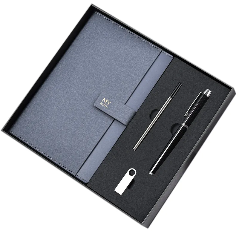 Geschenkbox für Unternehmens-Notebook Vierteiliges Set A5 Notebook+16 G USB-Laufwerk+Stift Core+Signaturstift Geschäftsgesell Geschenk