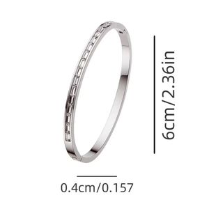 أزياء جديدة سوار محايد مطلي بالذهب الزركون مربع الفولاذ المقاوم للصدأ هدية نسائية - Product Image 2