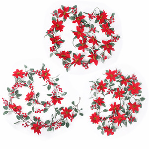 <span class=keywords><strong>พวงมาลัย</strong></span>คริสต์มาสประดับตกแต่งงานปาร์ตี้ ขนาด 2 เมตร สี<span class=keywords><strong>แดง</strong></span>เขียว ประดับด้วยผลเบอร์รี่เทียม ขอบสีขาว - Product Image 1