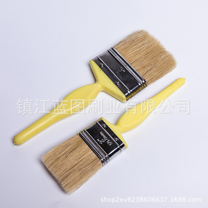 Pinceau plat à poils de porc mélangés, manche en plastique, 12-20 mm, pour peinture et nettoyage - Product Image 3