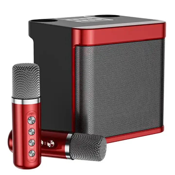 Grosir Speaker Mini mikrofon nirkabel, pengeras suara Mini portabel luar ruangan dengan dua mesin mikrofon nirkabel