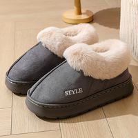 Bottes de neige en daim pelucheux écologiques, épaisses, chaudes, antidérapantes en EVA, à bout fourré, motif uni, pour femmes et hommes, intérieur, printemps, automne, hiver