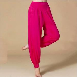 <span class=keywords><strong>Pantaloni</strong></span> estivi Casual in tinta unita modale in cotone morbido elasticizzato <span class=keywords><strong>pantaloni</strong></span> Harem per danza Yoga con chiusura elastica in vita davanti - Product Image 5
