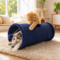 Tunnel de jeu pour chat en tissu doux, tunnel froissé pliable pour chat avec trou de surveillance, jouet interactif d'exercice pour chatons, lapins et petits chats