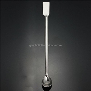 Cuchara de cuerno de acero inoxidable para ensalada, cucharón medicinal con espátula, suministros de <span class=keywords><strong>laboratorio</strong></span>, cuchara de cuerno, cuchara pequeña de <span class=keywords><strong>laboratorio</strong></span> de doble cara - Product Image 5