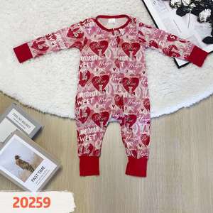 Valentinstag RTS 95% Bambus 5% Elasthan Baby 2-teiliges Langarm-Hosen-Set Schlafanzug Pyjama Schlafanzug Kleidung Outfit-Sets - Product Image 5