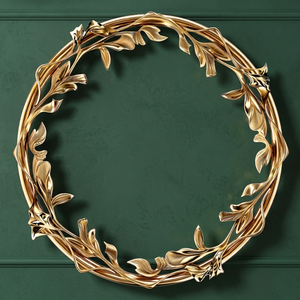 Classic Bronze Handmade Floral <b>Wreath</b> Round Decorative <b>Frame</b> Unlit Single-piece Package Wedding Style - Product Image 6