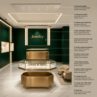 Vitrine de présentation de bijoux en verre avec éclairage LED pour centre commercial, supermarché, exposition, magasin