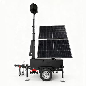 Remorque <span class=keywords><strong>de</strong></span> vidéosurveillance mobile couleur personnalisée avec attelage US, mât <span class=keywords><strong>de</strong></span> 6 m et deux panneaux solaires <span class=keywords><strong>de</strong></span> 450 W pour <span class=keywords><strong>la</strong></span> sécurité des zones <span class=keywords><strong>de</strong></span> stationnement - Product Image 5