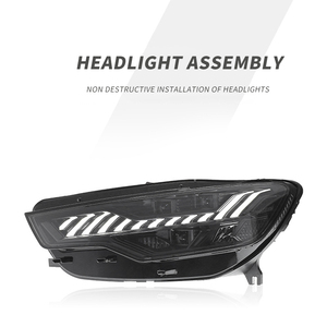 Faro a LED completo Matrix 12V 8000K per <span class=keywords><strong>Audi</strong></span> <span class=keywords><strong>A6</strong></span> C7 S6 RS6 2012-2015, aggiornamento stile RS6 <span class=keywords><strong>2021</strong></span>, D2R 50W 6000lm con indicatore di direzione, Plug & Play - Product Image 1