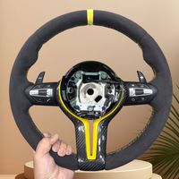 Volant de voiture en daim intégral avec cadre jaune amélioré pour BMW Série 3, Série 5, M3, M5, F10, F18, F20, F40, F45, F11, F18, F92, F93
