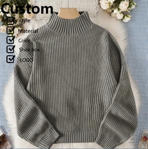 Suéter de punto de color sólido diseño clásico de cuello redondo adecuado tanto para hombres como para mujeres muy adecuado para primavera y otoño - Product Image 5