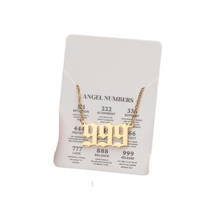 Collar con número de Ángel delicado chapado en oro número <span class=keywords><strong>000</strong></span> <span class=keywords><strong>111</strong></span> <span class=keywords><strong>222</strong></span> 333 444 555 666 777 888 colgantes gargantilla cadena collar de joyería - Product Image 5