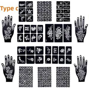 Pochoir de <span class=keywords><strong>tatouage</strong></span> <span class=keywords><strong>temporaire</strong></span> semi-permanent imprimé, motif ajouré, imperméable, longue durée, unisexe, personnalisable, pour corps entier - Product Image 2