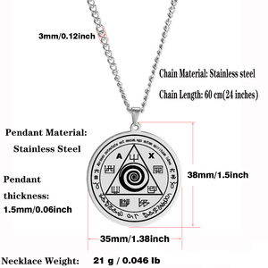 Talismán Mágico de <span class=keywords><strong>Abraxas</strong></span> para Controlar tu Vida con los Espíritus, el Mejor Amuleto de Dinero, Collar con Colgante de Acero Inoxidable - Product Image 3