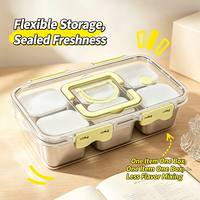 Conteneur de stockage alimentaire portable grande capacité, étanche, séparation humide/sec, sans BPA, pour pique-nique, camping, voyage, cuisine