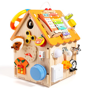 Centro de Actividades Sensoriales Montessori 32 en 1, Casa de Actividades de Madera para Niños Pequeños, Aprendizaje de Habilidades para la Vida - Product Image 3