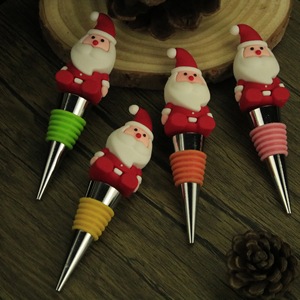 Christmas Santa Claus Wine Bottle Stopper Silicone Red Green Yellow Orange Pink Rose Red Simple Style - Product Image 3