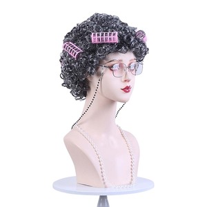 Accessoires de fête d'Halloween, cosplay, femme âgée amusante, accessoires de femme âgée, grand-mère, perruque de grand-mère, CARR-032 - Product Image 3
