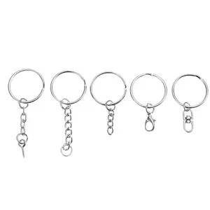 Various size keyrings from china High Quality Metal 25mm Split Key Ring With Chain