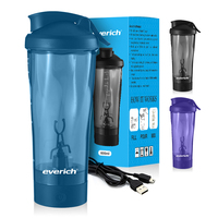 Bouteille Tritan sans BPA, anti-fuite, shaker sport, bouteille de shaker électrique rechargeable par USB pour la salle de sport et le sport
