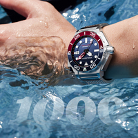 Montre de Plongée Homme LIGE FN1809 1000M Étanche Mouvement Japonais Cadran Lumineux Bicolore Automatique en Acier Inoxydable Lunette Tournante+Boîte
