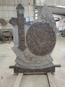 Надгробие из розового гранита G664 в румыно-польском стиле — одинарное/двойное - Product Image 4