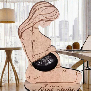 <span class=keywords><strong>Cadre</strong></span> <span class=keywords><strong>photo</strong></span> vertical <span class=keywords><strong>personnalisé</strong></span> en bois artisanal créatif pour la commémoration de la <span class=keywords><strong>naissance</strong></span> du bébé avec <span class=keywords><strong>photo</strong></span> d'échographie - Product Image 3