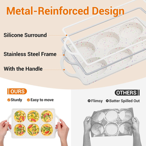 Moule à muffins géants en silicone américain, 6 cavités, antiadhésif, sans BPA, avec cadre métallique renforcé, certifié LFGB, de la marque MUYULINS Factory - Product Image 2