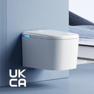 Ware sanitaire mural automatique haut de gamme <span class=keywords><strong>WC</strong></span> intelligent avec télécommande mur <span class=keywords><strong>suspendu</strong></span> en céramique pour salle de bain avec drainage P-Trap - Product Image 1