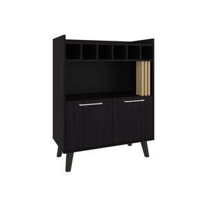 ตู้บาร์ 2 ประตู สีดำและไม้โอ๊คธรรมชาติ พร้อมชั้นวาง 1 ชั้น - Product Image 6