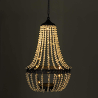 Lanterne solaire LED suspendue en cristal moderne et élégante, lustre en métal pour l'extérieur, décoration de jardin, lumière blanche chaude/froide