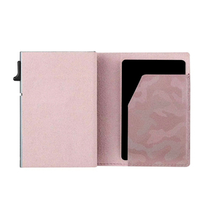 Casekey Custom Logo Rfid Blocking Camo Leather <b>Metal</b> Card Holder Pink Camouflage Magnetic Trifold Smart <b>Wallet</b> for Men Women - Product Image 2