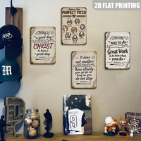 Letrero Metálico Plano Inspirador de Béisbol con Versículo Bíblico, Decoración de Pared con Guía de Lanzamiento, Impresión 2D para Sala de Deportes, Garaje, Cueva del Hombre