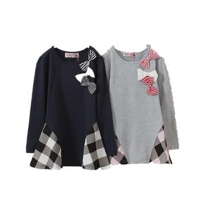 Robe d'uniforme scolaire à manches longues imprimée à carreaux avec nœud pour enfants et bébés filles, vente en gros, provenance Chine - Product Image 1