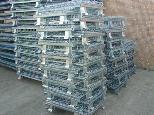 Công Nghiệp Rolling Ráp Dây Kim Loại Thép Lưu Trữ Lồng Dây Giỏ Giỏ Với 4 Bánh Xe - Product Image 6