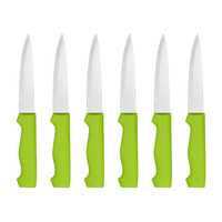 Emballage en boîte de couleur élégante, ensemble de 6 couteaux à éplucher, lame en acier inoxydable, manche en plastique, ustensiles de cuisine, ensembles cadeaux
