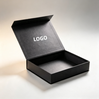 Rote Kunstpapier-Geschenkbox mit Magnetklappdeckel und Schublade, 62*62*35mm, Schmuckverpackung aus bedruckter Pappe mit Griff