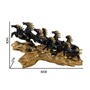 Figuras Decorativas de <span class=keywords><strong>Ocho</strong></span> Caballos para el Hogar, Sala de Estar, Mueble de <span class=keywords><strong>TV</strong></span>, Adorno de Escritorio para Atraer <span class=keywords><strong>la</strong></span> Fortuna, Artesanía Elegante - Product Image 6
