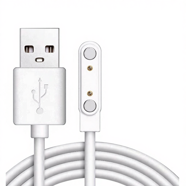 Smart Children's Phone Watch Magnetic Suction Charging Cable 2-Pin 7.62mm/4mm Data Cable PVC Material 60cm Universal