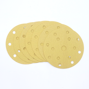 Disque abrasif OEM Scorpion Star S10 multi-trous 6 pouces 150 mm en oxyde d'aluminium jaune doré, dureté moyenne, pour ponçage aiguisant - Product Image 5