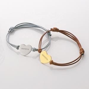 Bracelet en corde marron à nœud coulissant réglable, bijoux inspirants, cadeau d'amitié significatif pour unisexe - Product Image 1