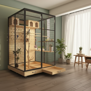 Jaula y Voladero de Madera Personalizados <span class=keywords><strong>para</strong></span> Pájaros, Jaula Grande <span class=keywords><strong>para</strong></span> Cría de Loros, Pajarera <span class=keywords><strong>para</strong></span> Palomas y Casa <span class=keywords><strong>para</strong></span> Pájaros de Interior al por Mayor - Product Image 3