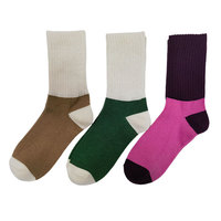 Chaussettes chaudes en laine épaisse thermique, bicolores, pour l'automne, style sport décontracté, avec logo sur le revers, design personnalisé et écologique