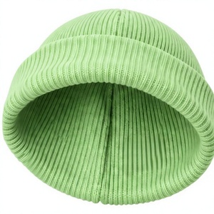 Gorros de invierno para niños, gorros de punto con bordado personalizado, gorros cálidos con puño para niños y niñas, gorros lisos acanalados, suaves y casuales para otoño. - Product Image 3