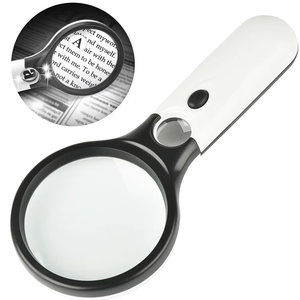Wholesale New Handheld 3-4X <b>Magnifying</b> Glass With 3 LED <b>Light</b> Reading Jewelry Inspection Tool - Product Image 1